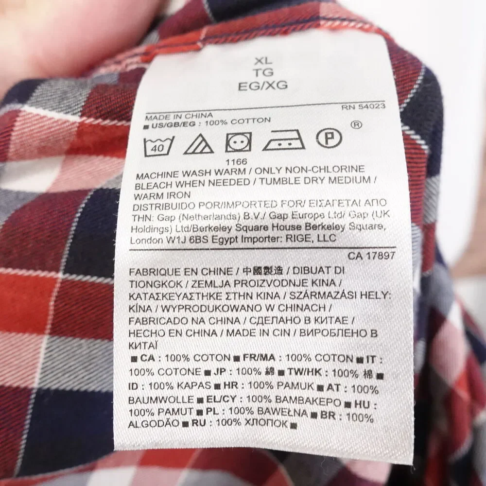 BANANA REPUBLIC LIGHTWEIGHT FLANNEL CHECK BUTTON DOWN SHIRT MENS SIZE‎ XL